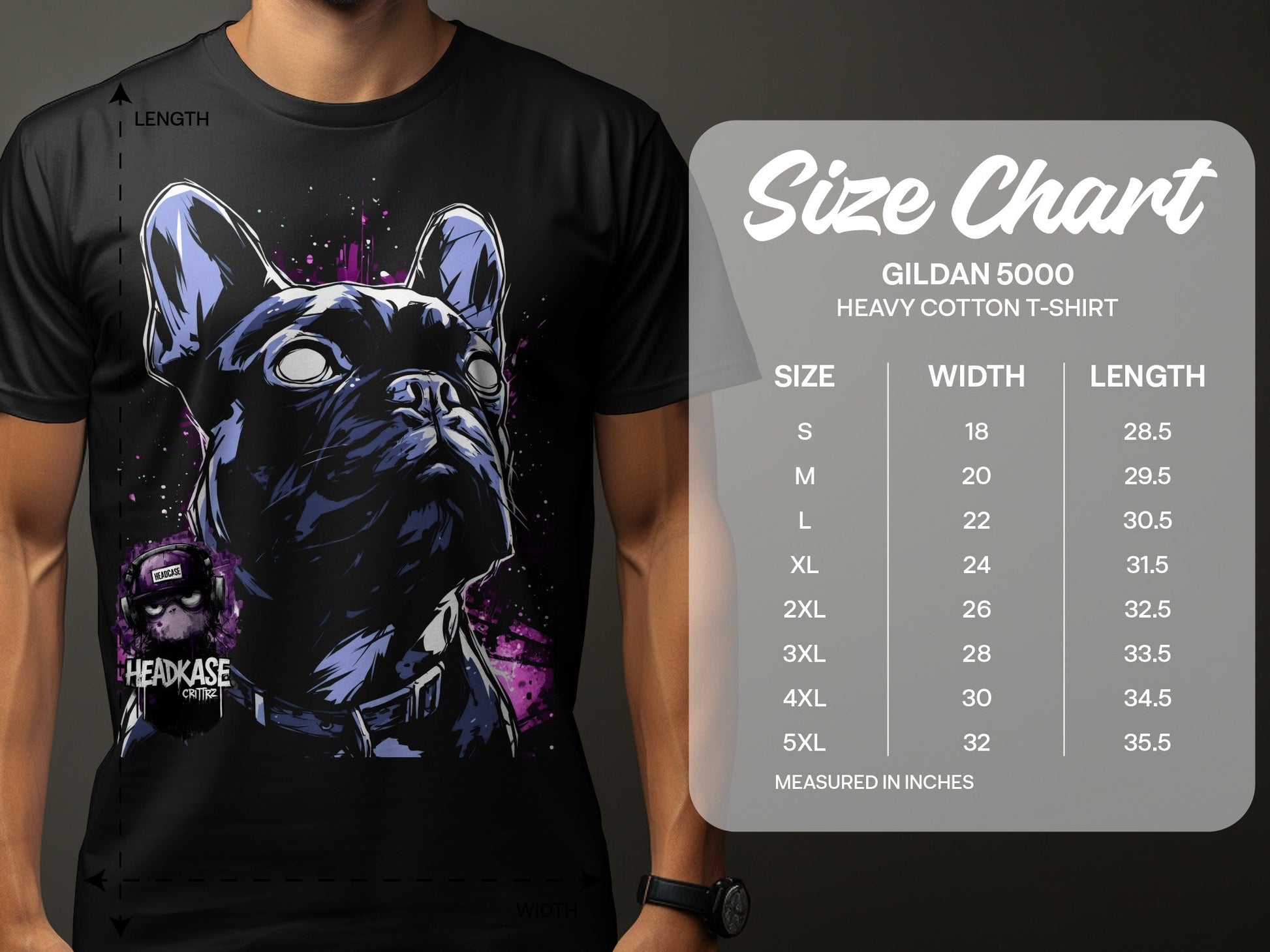 Street Art Dog Urban Style Sizes S 5XL Unisex T-Shirt - Headcase Crittrz Black T-Shirt - RMA APPAREL - Roclla Media Apparel Store