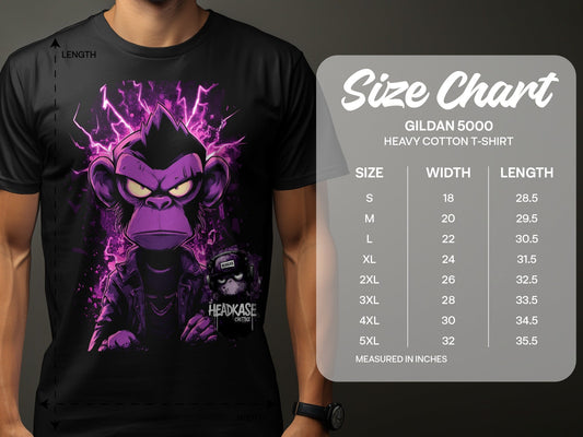 Street Art Electric Monkey Unisex Sizes S to 5XL T-Shirt - Headcase Crittrz Black T-Shirt - RMA APPAREL - Roclla Media Apparel Store
