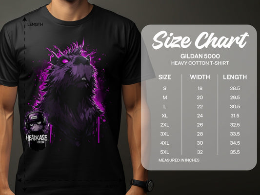 Street Art Fierce Wolf Graphic Mens T-Shirt Sizes S to 5XL - Headcase Crittrz Black T-Shirt - RMA APPAREL - Roclla Media Apparel Store