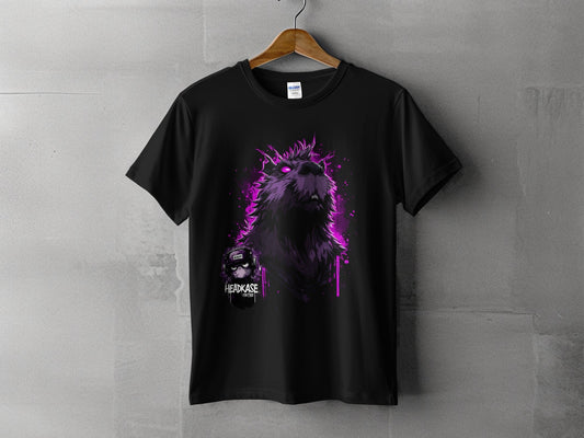 Street Art Fierce Wolf Graphic Mens T-Shirt Sizes S to 5XL - Headcase Crittrz Black T-Shirt - RMA APPAREL - Roclla Media Apparel Store
