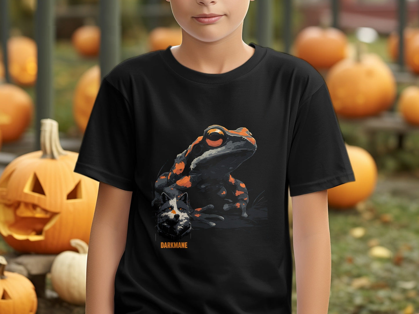 Street Art Frog Wildlife Graphic Mens Unisex T-Shirt Sizes S to 5XL - Darkmane Black T-Shirt - RMA APPAREL - Roclla Media Apparel Store