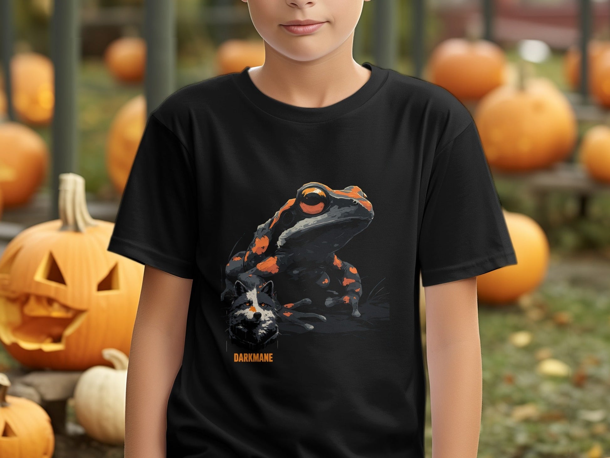 Street Art Frog Wildlife Graphic Mens Unisex T-Shirt Sizes S to 5XL - Darkmane Black T-Shirt - RMA APPAREL - Roclla Media Apparel Store