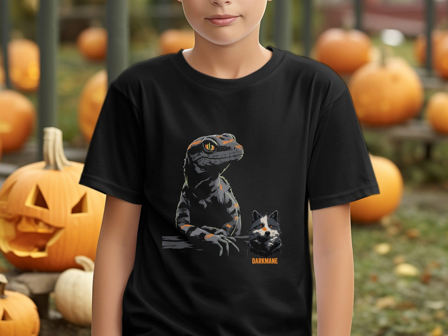Street Art Lizard Wildlife Design Mens and Womens T-Shirt - Darkmane Black T-Shirt - RMA APPAREL - Roclla Media Apparel Store
