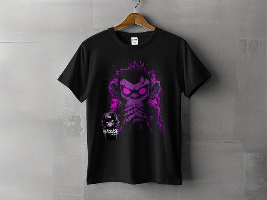 Street Art Monkey Graphic Unisex Mens T-Shirt Sizes S - 5XL - Headcase Crittrz Black T-Shirt - RMA APPAREL - Roclla Media Apparel Store
