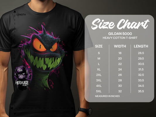 Street Art Reptile Urban Mens Womens Unisex T-Shirt Sizes - Headcase Crittrz Black T-Shirt - RMA APPAREL - Roclla Media Apparel Store