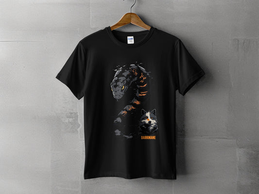 Street Art Snake Wildlife Darkmane Sizes S to 5XL Unisex T-Shirt - Darkmane Black T-Shirt - RMA APPAREL - Roclla Media Apparel Store