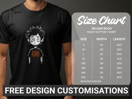 Urban Art ADHD Graphic Mens Womens Unisex Sizes T-Shirt - ADHA Black T-Shirt - RMA APPAREL - Roclla Media Apparel Store