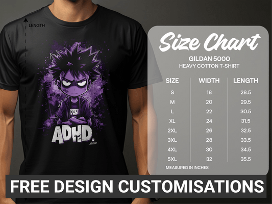 Urban Art Manga Style Boy Sizes S to 5XL Unisex T-Shirt - ADHA Black T-Shirt - RMA APPAREL - Roclla Media Apparel Store